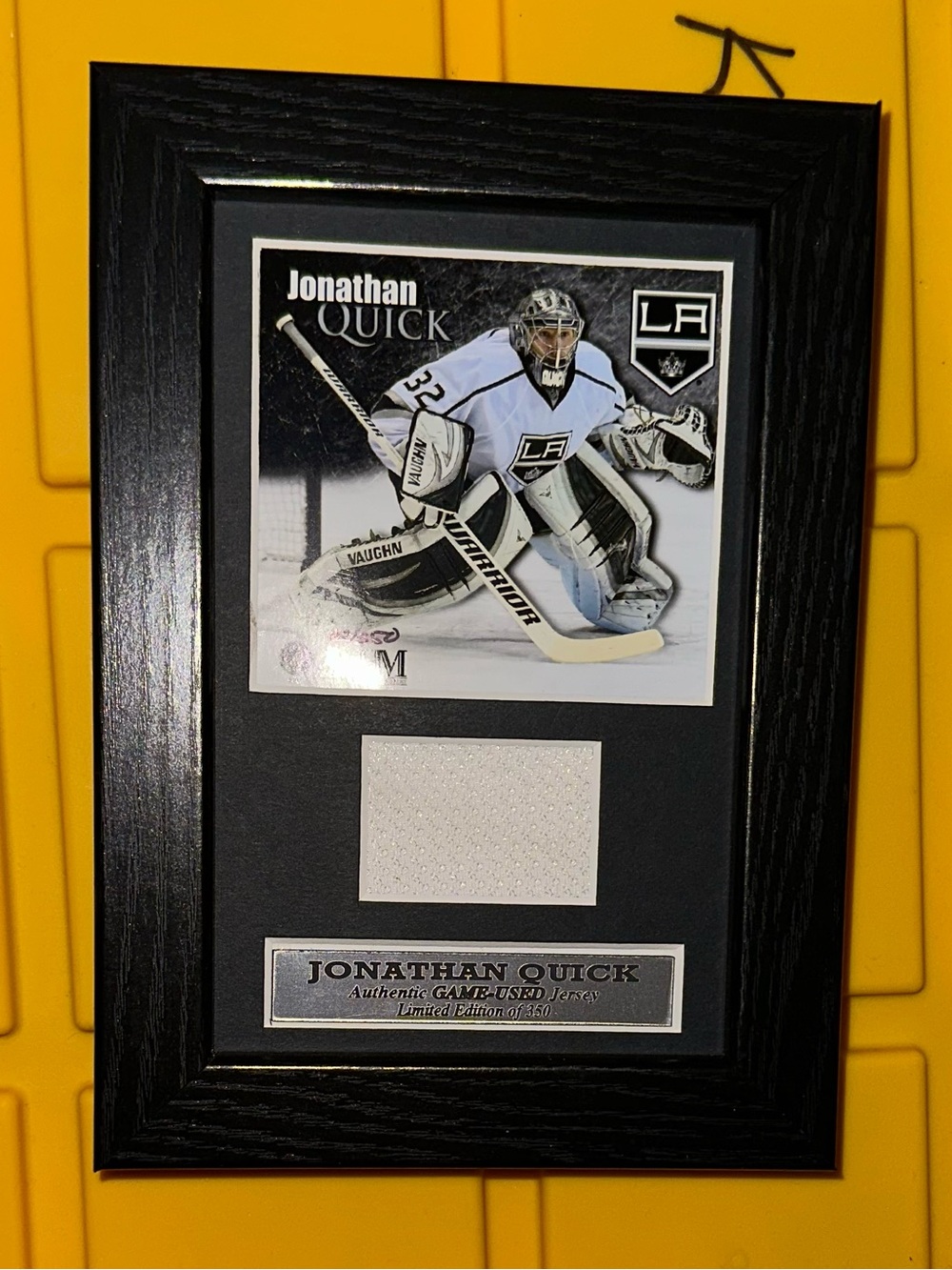 Jonathan Quick LA Kings Framed Game-Used Jersey Display - Black & White